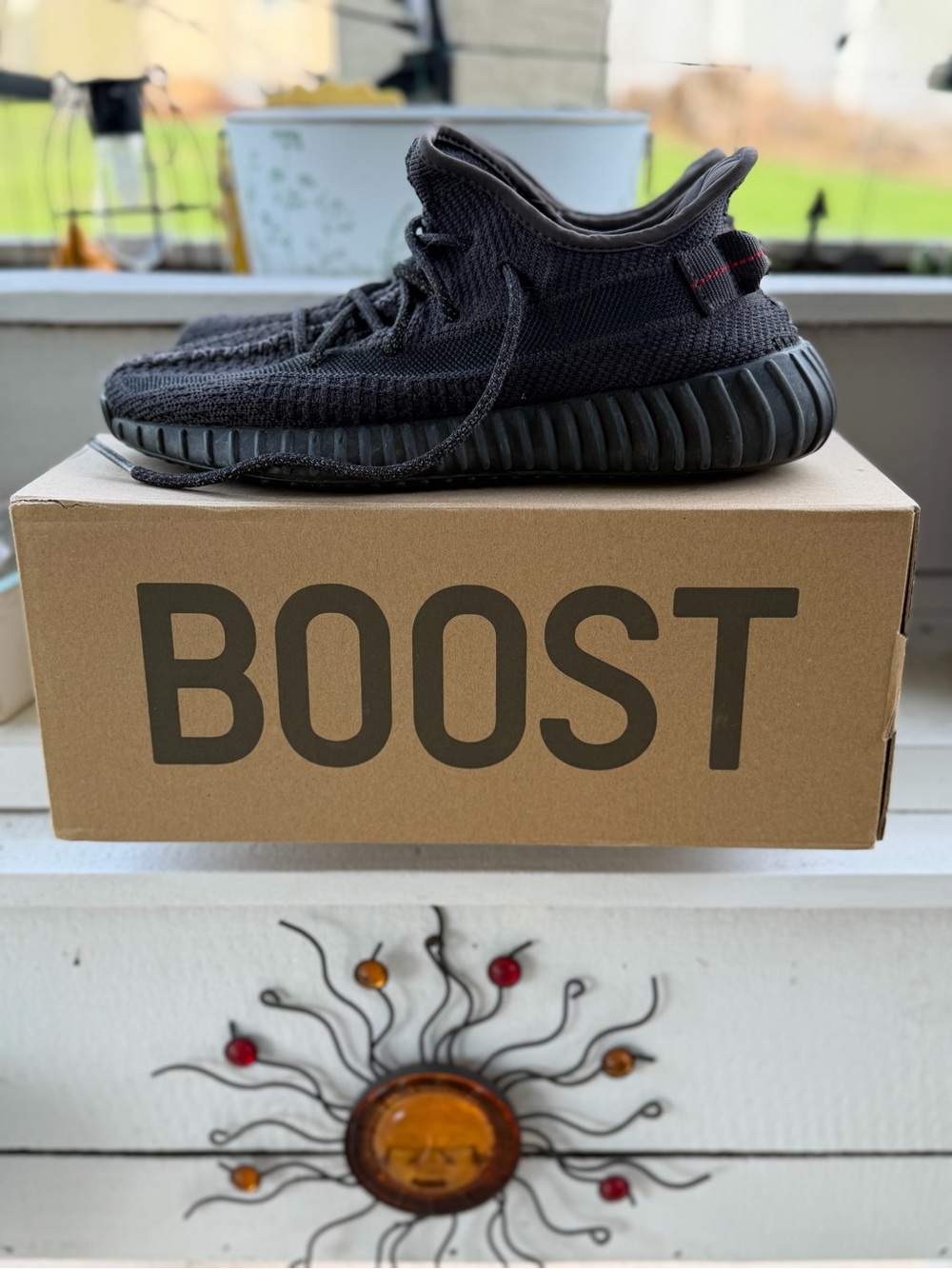 Yeezy Adidas Black Athletic Sneaker 7.5
